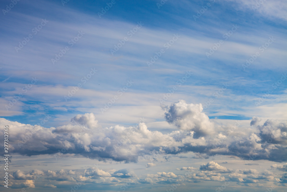 Beautiful sky with cumulus clouds