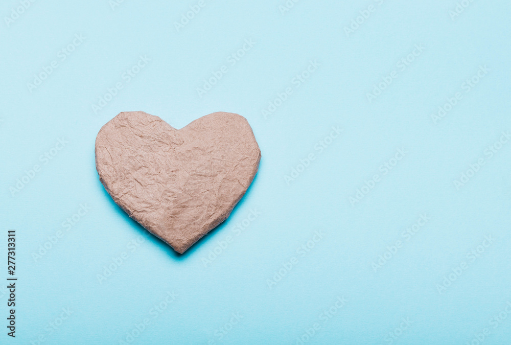 Heart from kraft cardboard, paper . Heart from kraft cardboard, paper .