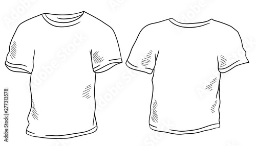 T-shirt graphic black white isolated sketch illustration vector