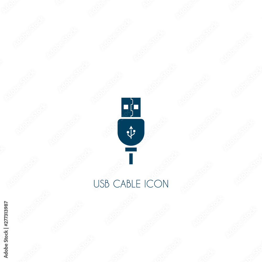 usb cable icon. vector symbol isolated on white background usb cable icon. vector symbol isolated on white background