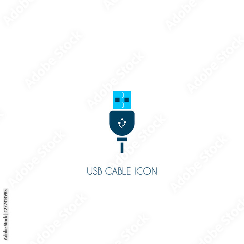 usb cable icon. vector symbol isolated on white background