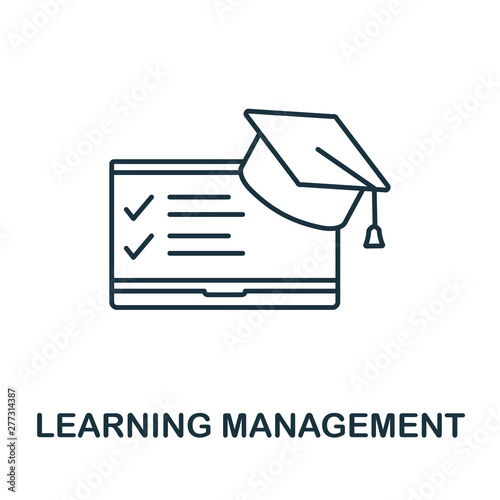 Learning Management outline icon. Thin line concept element from content icons collection. Creative Learning Management icon for mobile apps and web usage photo