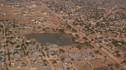 Aerial view to NDjamena and Chari or Chari river, Chad