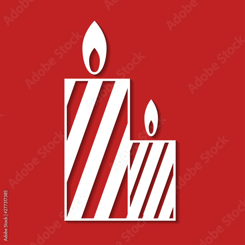 icons of candle.silhouettes  in paper cut style