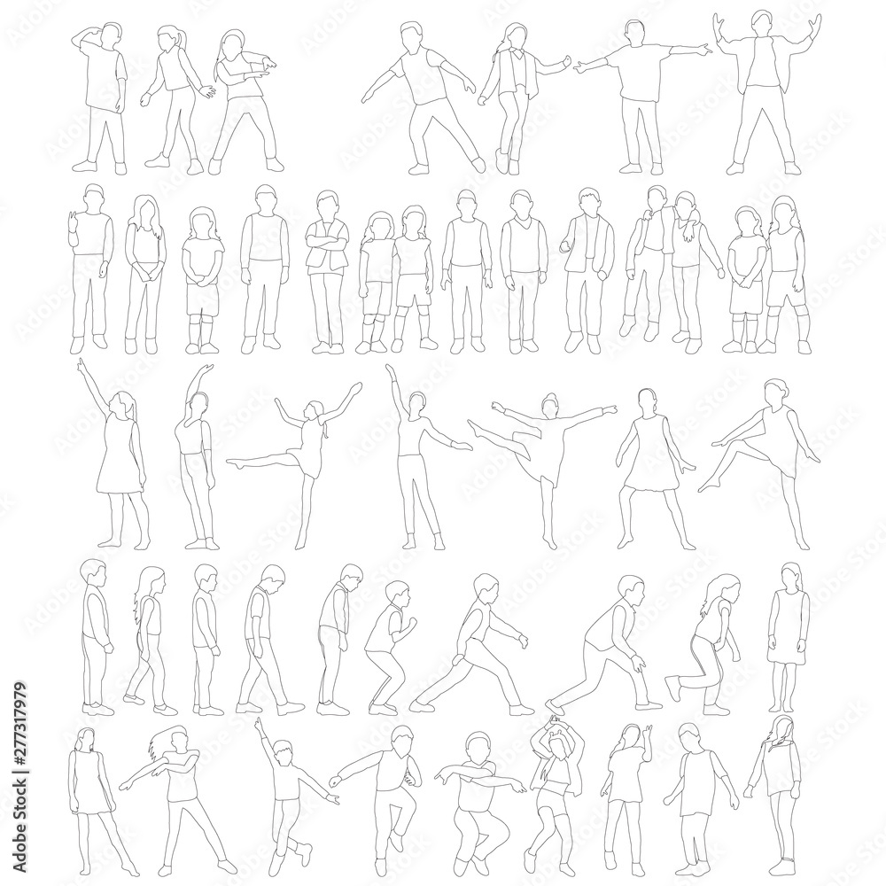 vector isolated set of kids sketches vector isolated set of kids sketches