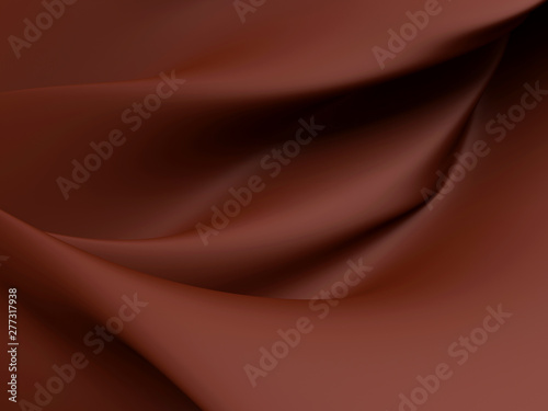 Abstract Dark Chocolate Background. Beautiful Satin Fabric for Drapery Abstract Texture. Brown Silk.