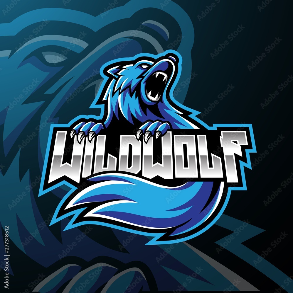 Wild wolf mascot logo design Stock Vector | Adobe Stock