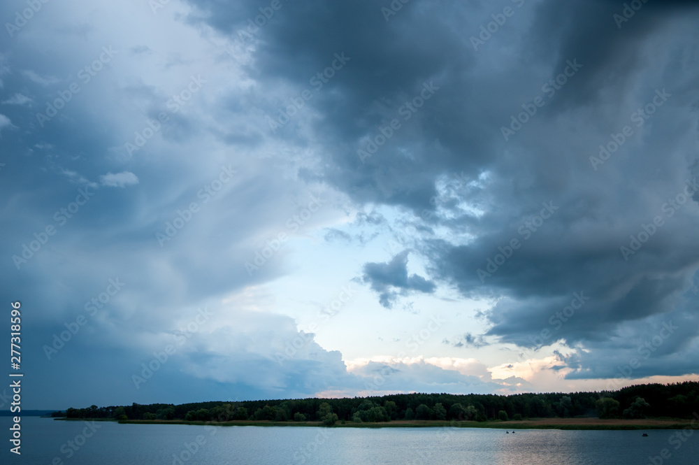 clouds over the lake