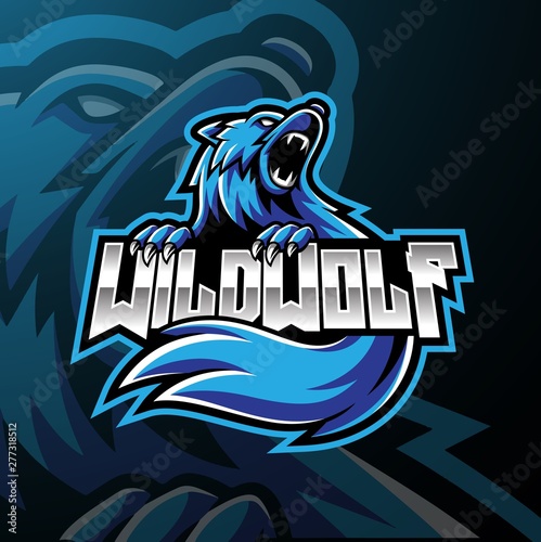 Wild wolf mascot logo design