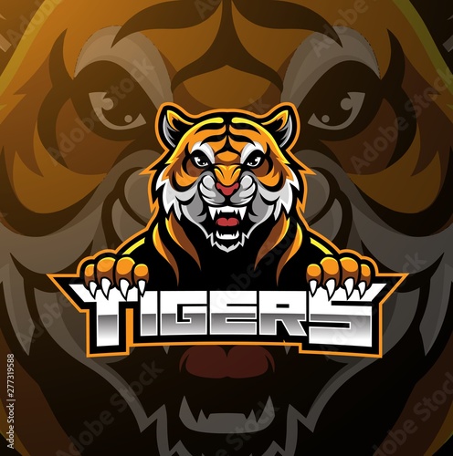 Tiger face mascot logo design