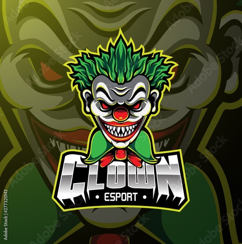 Clown sport mascot logo design 