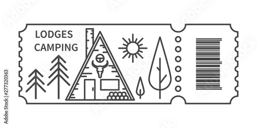 Ticket with barcode and Lodge