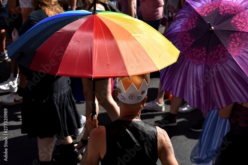 Revelers take part in the Pride Parade in Marseille photo