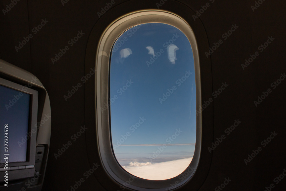 Window View From Passenger Seat On Airplane Window View From Passenger Seat On Airplane