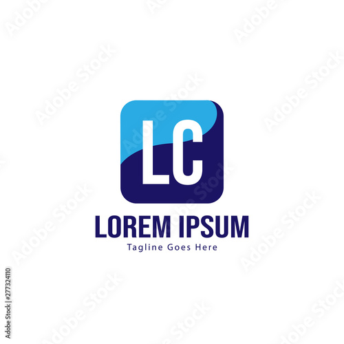 Initial LC logo template with modern frame. Minimalist LC letter logo vector illustration