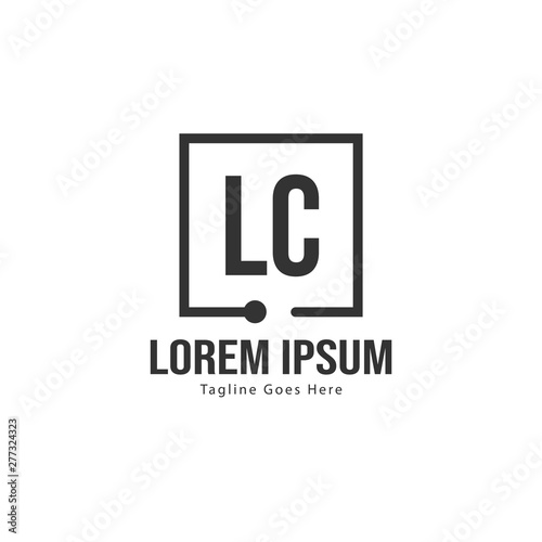 Initial LC logo template with modern frame. Minimalist LC letter logo vector illustration