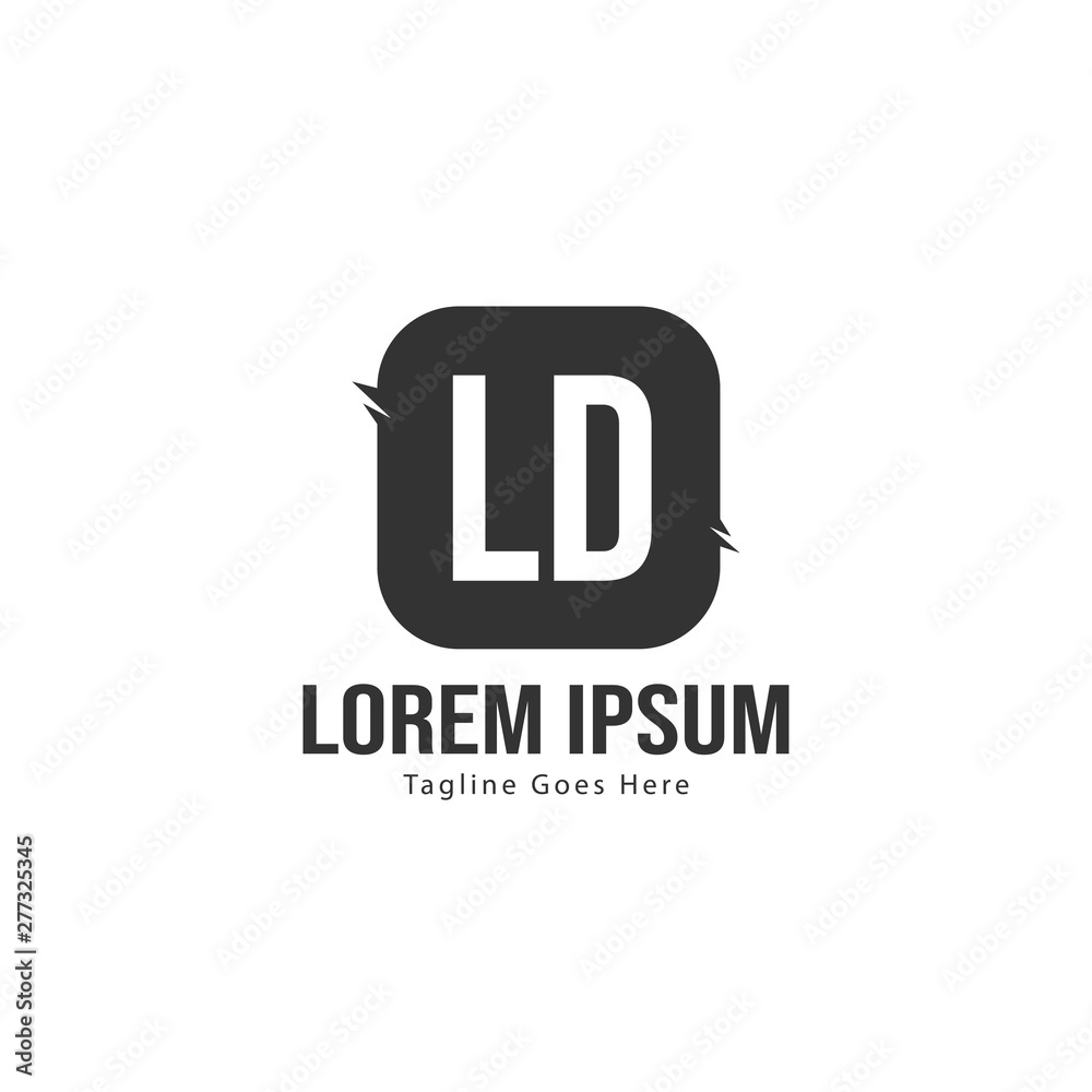 Initial LD logo template with modern frame. Minimalist LD letter logo vector illustration