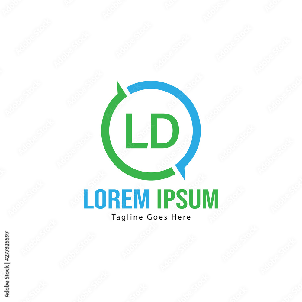 Initial LD logo template with modern frame. Minimalist LD letter logo vector illustration Initial LD logo template with modern frame. Minimalist LD letter logo vector illustration