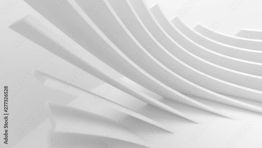 Abstract Interior Design Animation. Futuristic Architecture Background