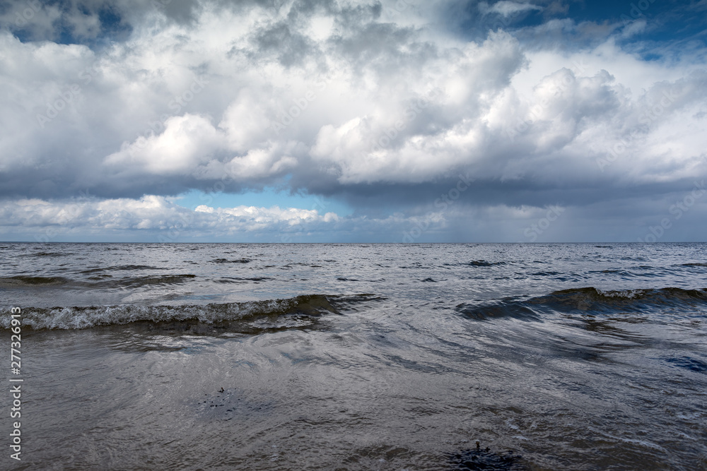 Dark sky over gulf of Riga, Baltic sea. Dark sky over gulf of Riga, Baltic sea.