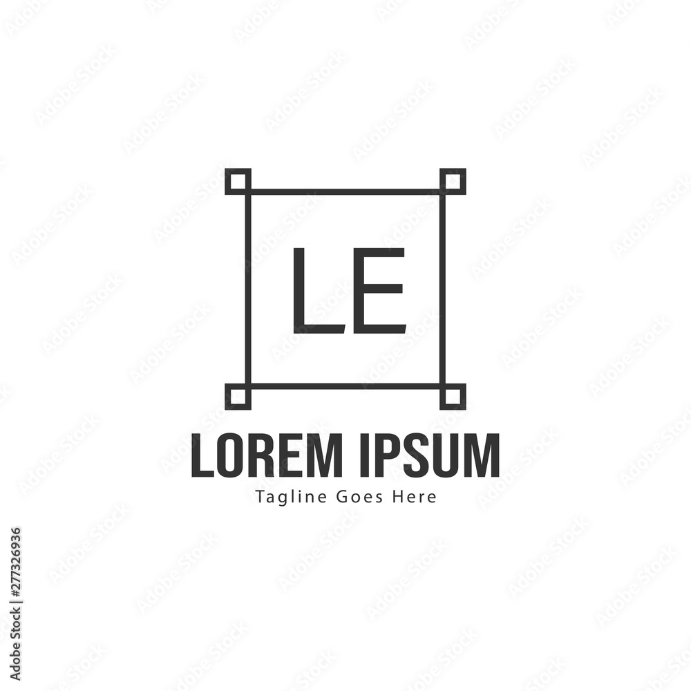 Initial LE logo template with modern frame. Minimalist LE letter logo vector illustration Initial LE logo template with modern frame. Minimalist LE letter logo vector illustration