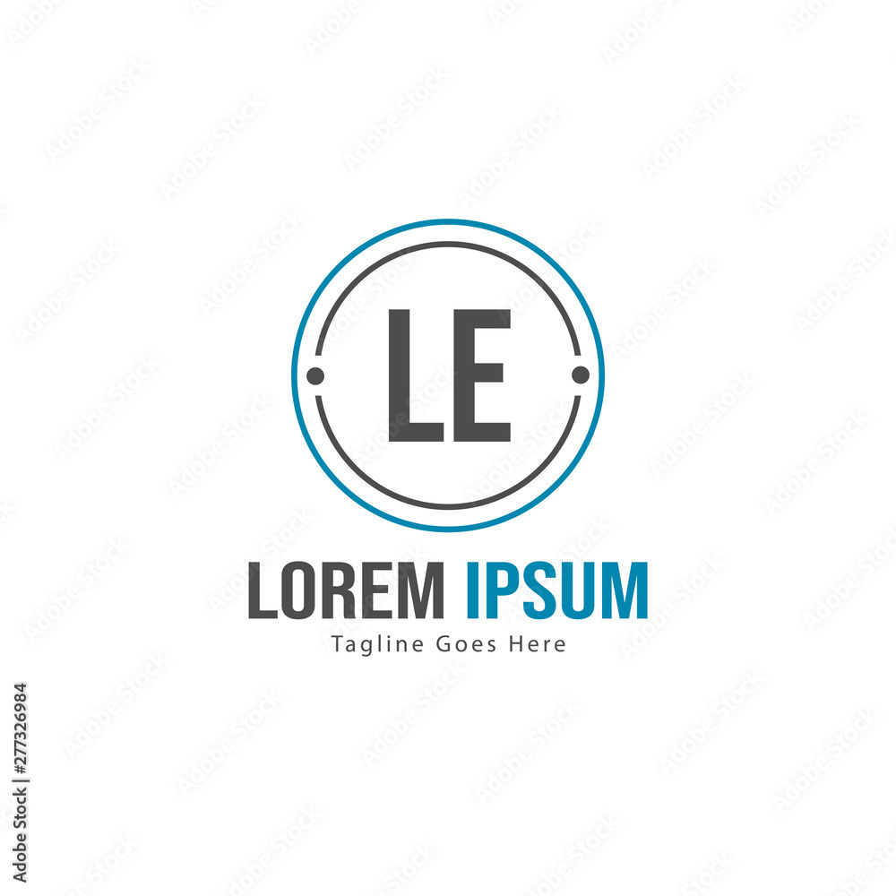 Initial LE logo template with modern frame. Minimalist LE letter logo vector illustration Initial LE logo template with modern frame. Minimalist LE letter logo vector illustration