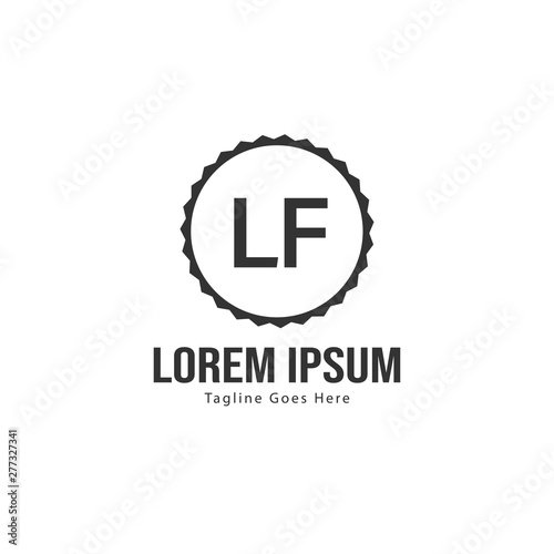 Initial LF logo template with modern frame. Minimalist LF letter logo vector illustration