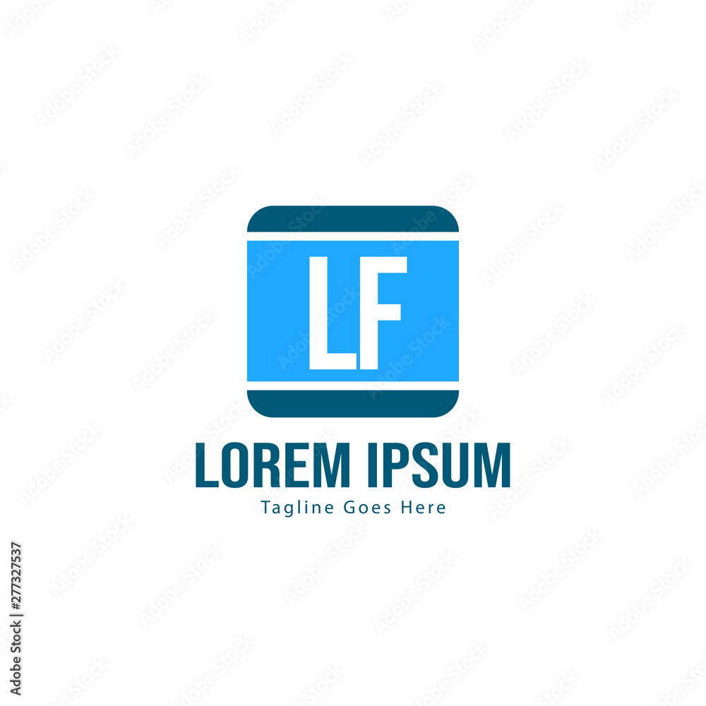 Initial LF logo template with modern frame. Minimalist LF letter logo vector illustration