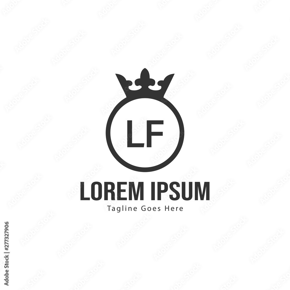 Initial LF logo template with modern frame. Minimalist LF letter logo vector illustration