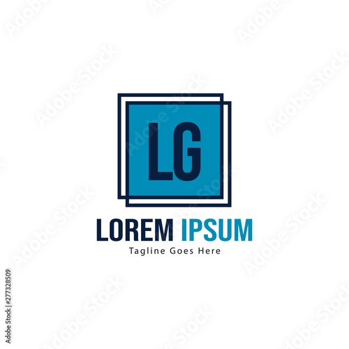 Initial LG logo template with modern frame. Minimalist LG letter logo vector illustration