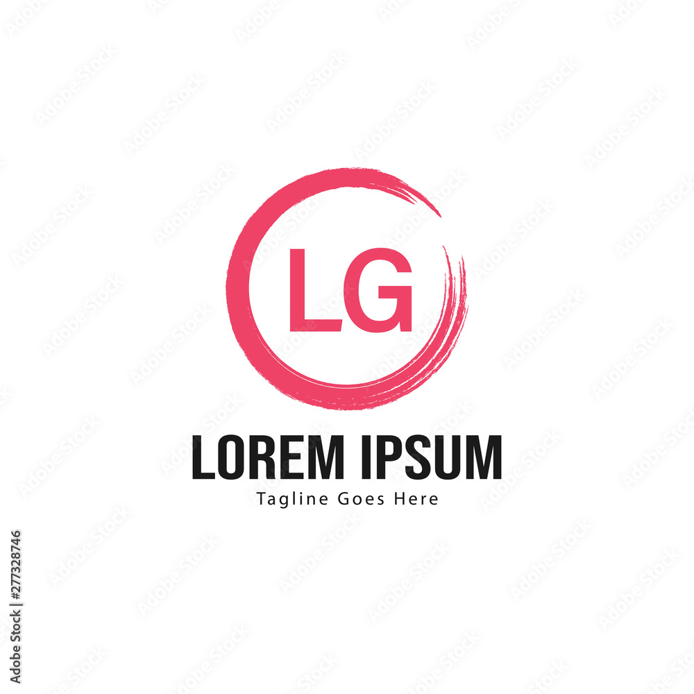 Initial LG logo template with modern frame. Minimalist LG letter logo vector illustration
