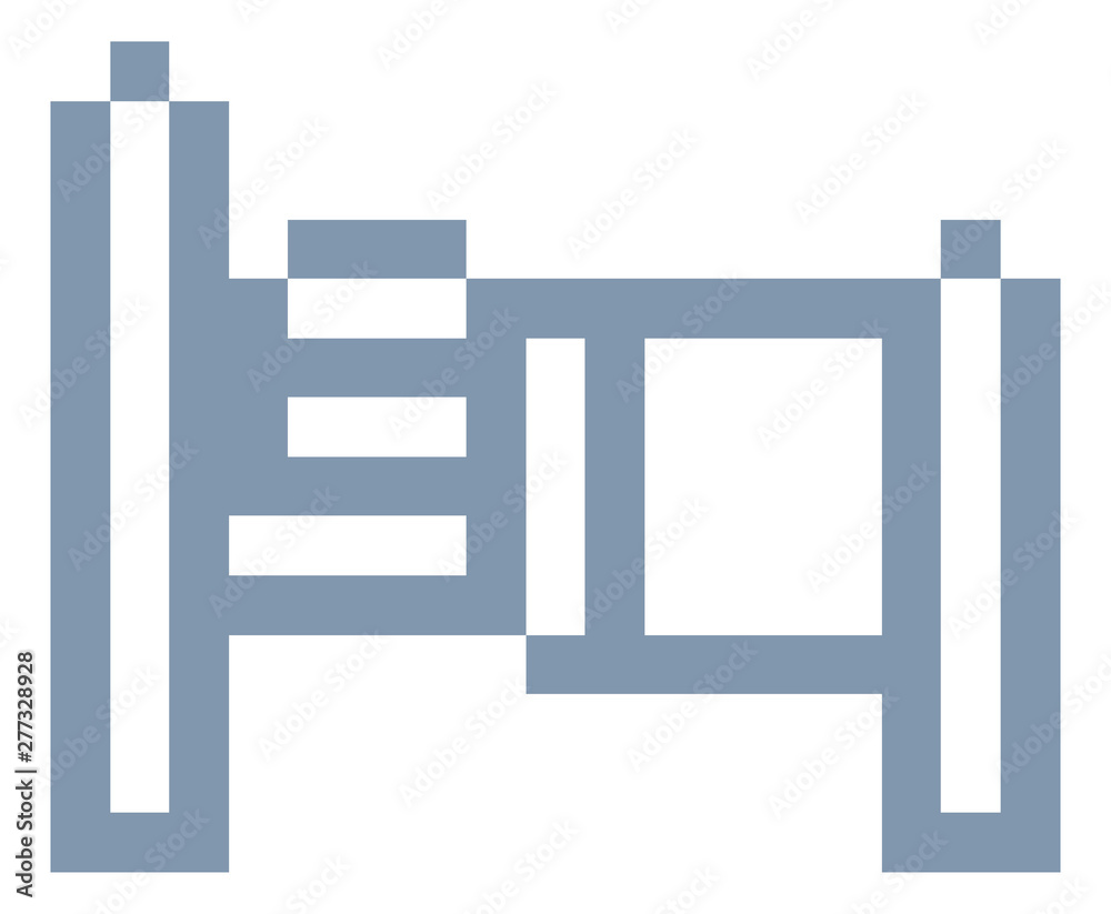 Bed icon in a pixel 8 bit video game art style Bed icon in a pixel 8 bit video game art style