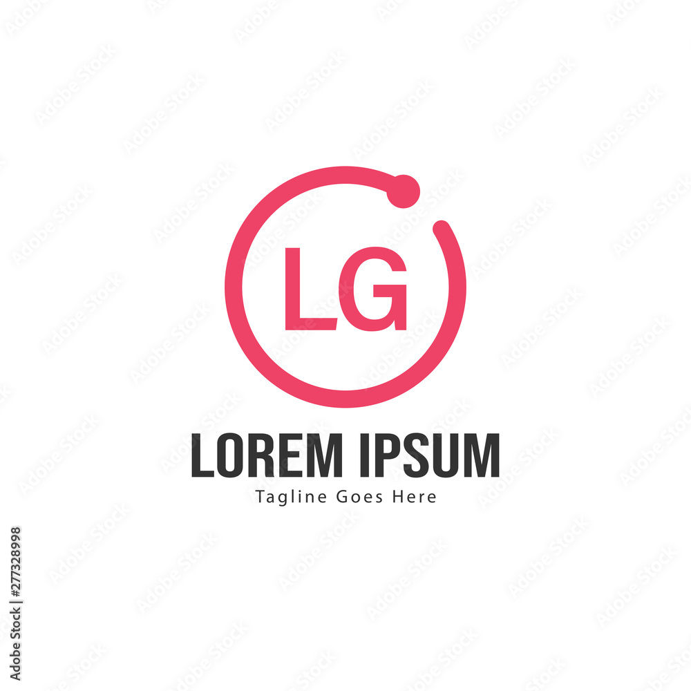Initial LG logo template with modern frame. Minimalist LG letter logo vector illustration Initial LG logo template with modern frame. Minimalist LG letter logo vector illustration
