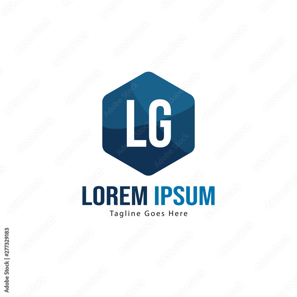 Initial LG logo template with modern frame. Minimalist LG letter logo vector illustration