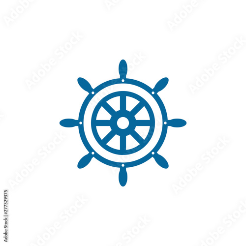 Ship steering vector icon illustration template design 