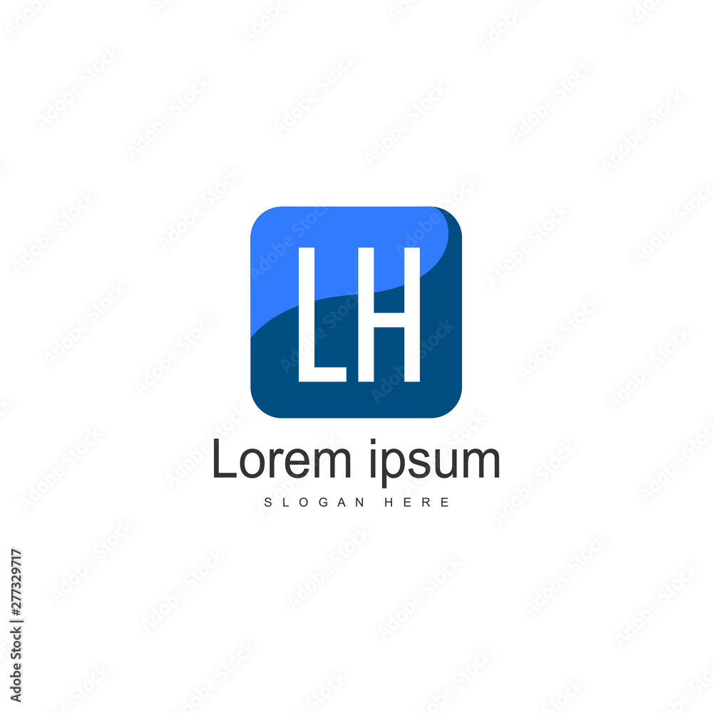 Initial LH logo template with modern frame. Minimalist LH letter logo vector illustration