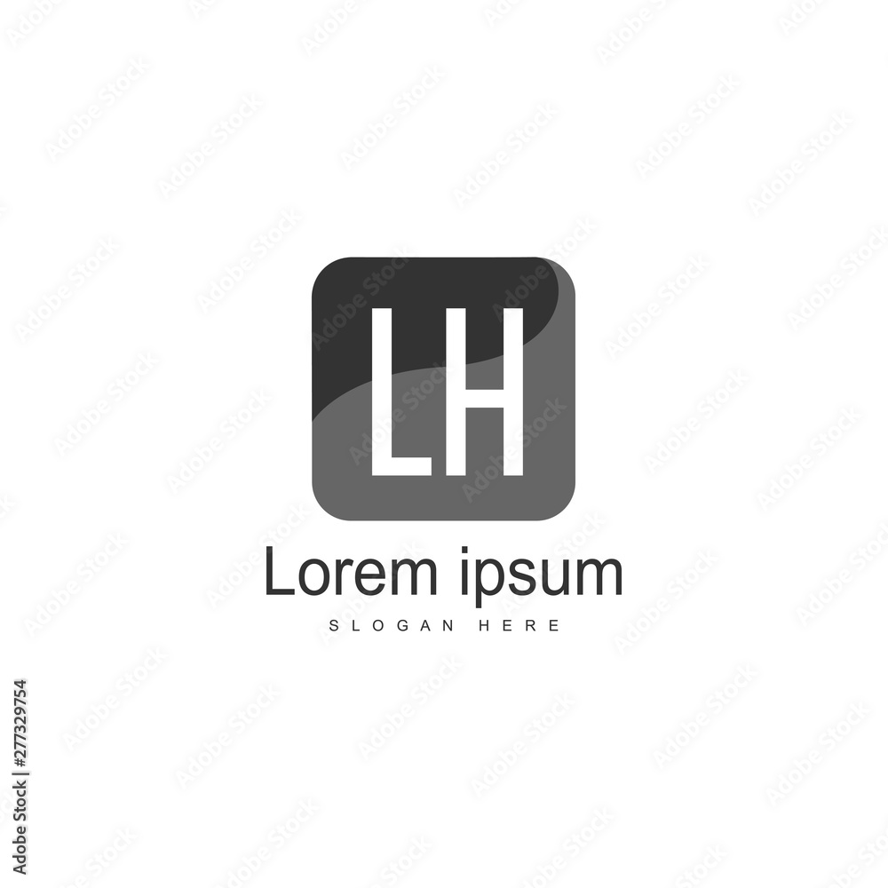 Initial LH logo template with modern frame. Minimalist LH letter logo vector illustration