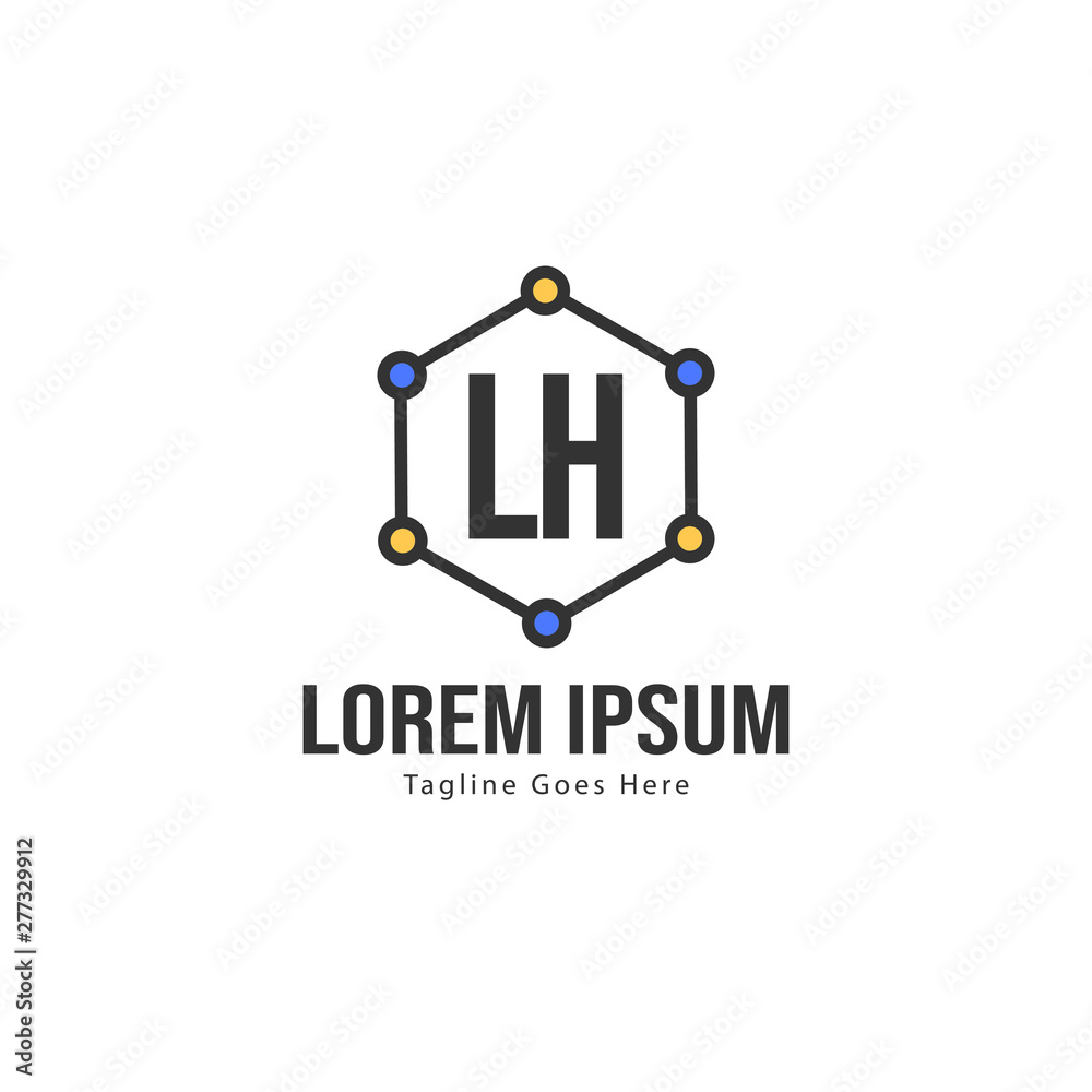 Initial LH logo template with modern frame. Minimalist LH letter logo vector illustration Initial LH logo template with modern frame. Minimalist LH letter logo vector illustration