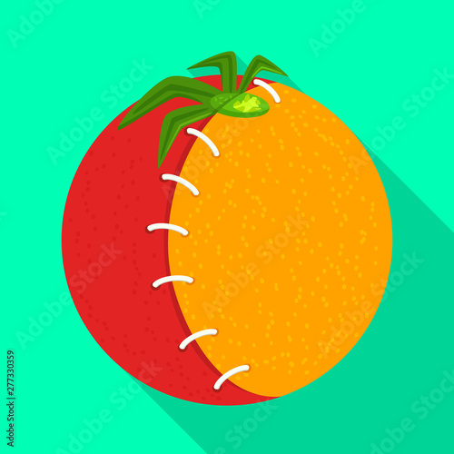 Isolated object of tomato and gmo sign. Set of tomato and fruit stock symbol for web.