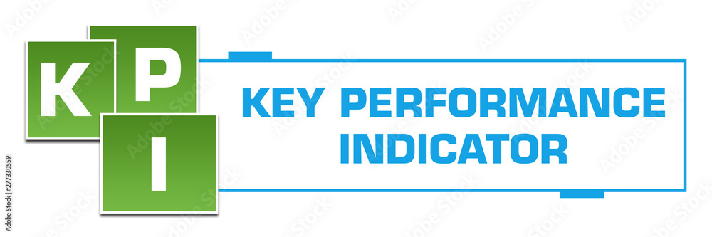 KPI - Key Performance Indicator Green Blue Squares Left Box KPI - Key Performance Indicator Green Blue Squares Left Box