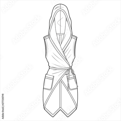 Jacket Outer fashion flat sketch template