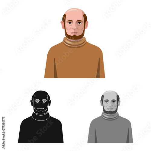 Vector design of hairstyle and profession sign. Set of hairstyle and character stock symbol for web.