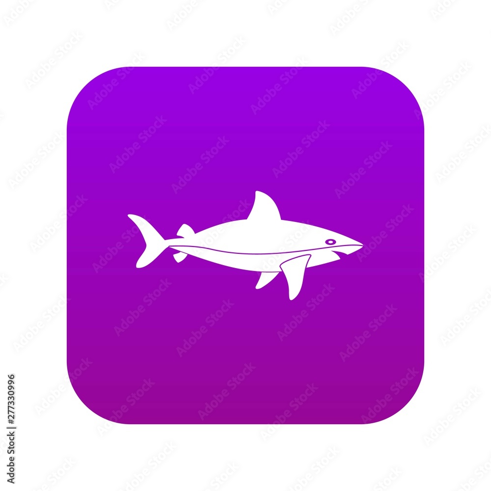 Shark fish icon digital purple for any design isolated on white vector illustration Shark fish icon digital purple for any design isolated on white vector illustration