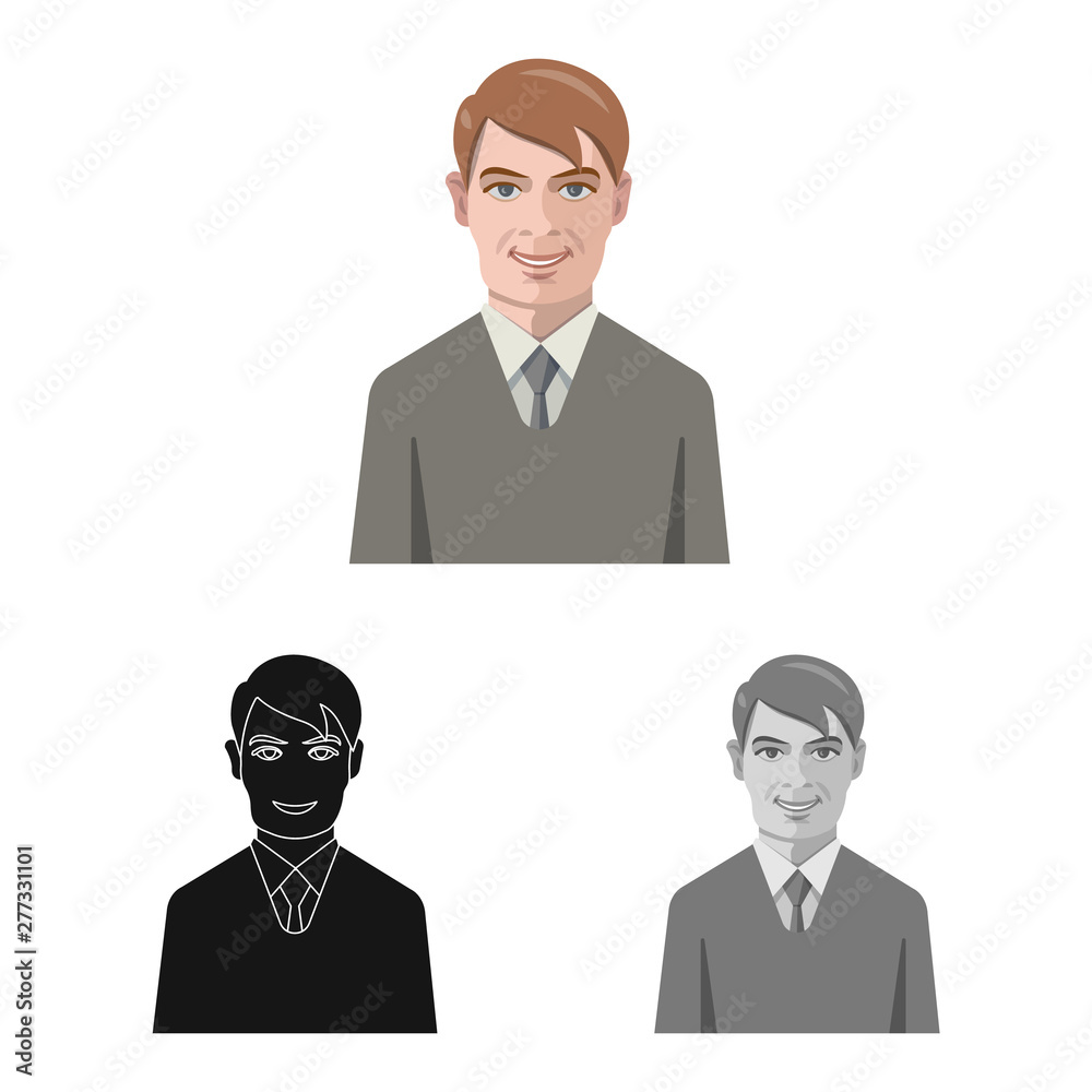 Vector illustration of hairstyle and profession icon. Set of hairstyle and character stock vector illustration. Vector illustration of hairstyle and profession icon. Set of hairstyle and character stock vector illustration.
