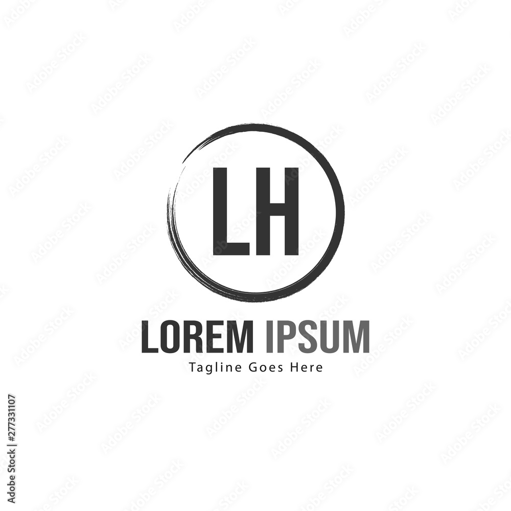 Initial LH logo template with modern frame. Minimalist LH letter logo vector illustration Initial LH logo template with modern frame. Minimalist LH letter logo vector illustration
