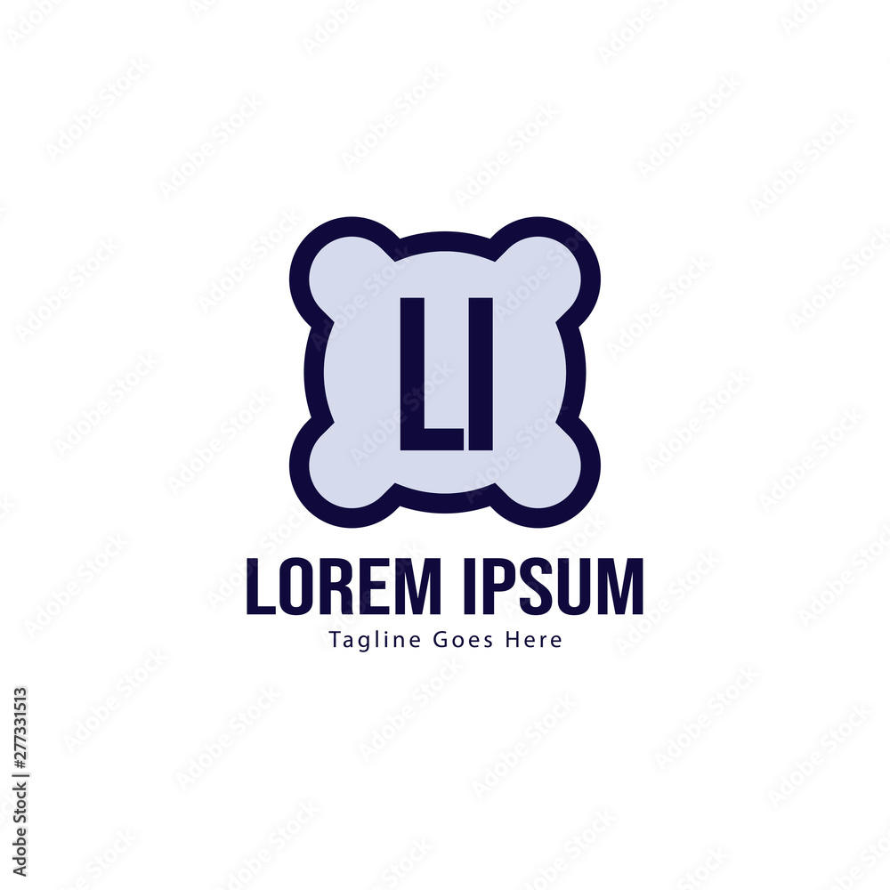 Initial LI logo template with modern frame. Minimalist LI letter logo vector illustration Initial LI logo template with modern frame. Minimalist LI letter logo vector illustration