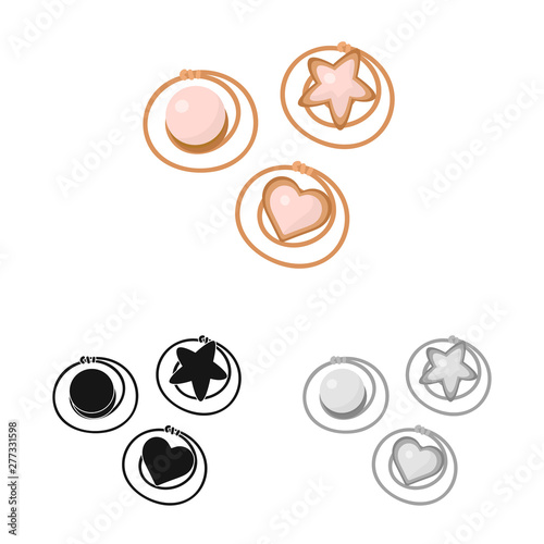 Isolated object of hairgrip and hairdo logo. Set of hairgrip and clip stock vector illustration.