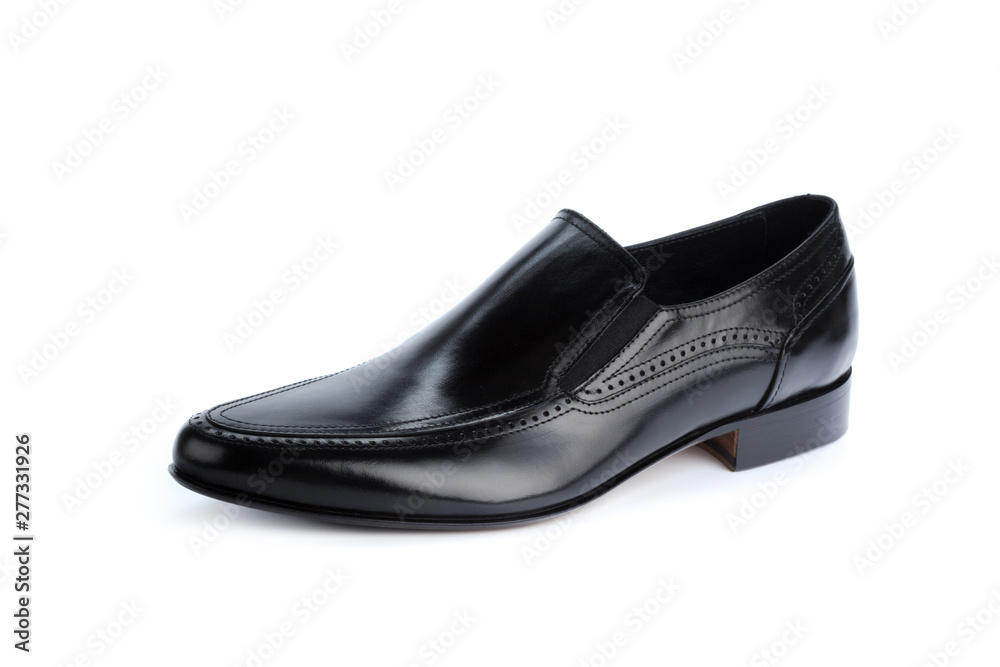 Black leather formal male shoes isolated on white background Black leather formal male shoes isolated on white background