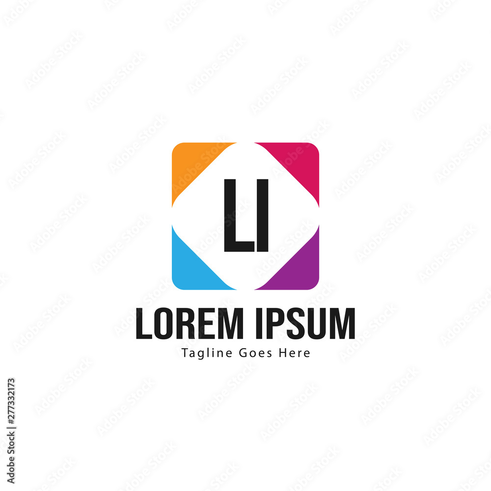 Initial LI logo template with modern frame. Minimalist LI letter logo vector illustration Initial LI logo template with modern frame. Minimalist LI letter logo vector illustration