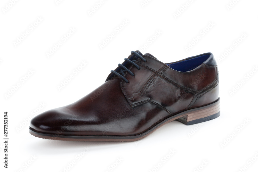 Brown formal male leather shoes isolated on white background Brown formal male leather shoes isolated on white background